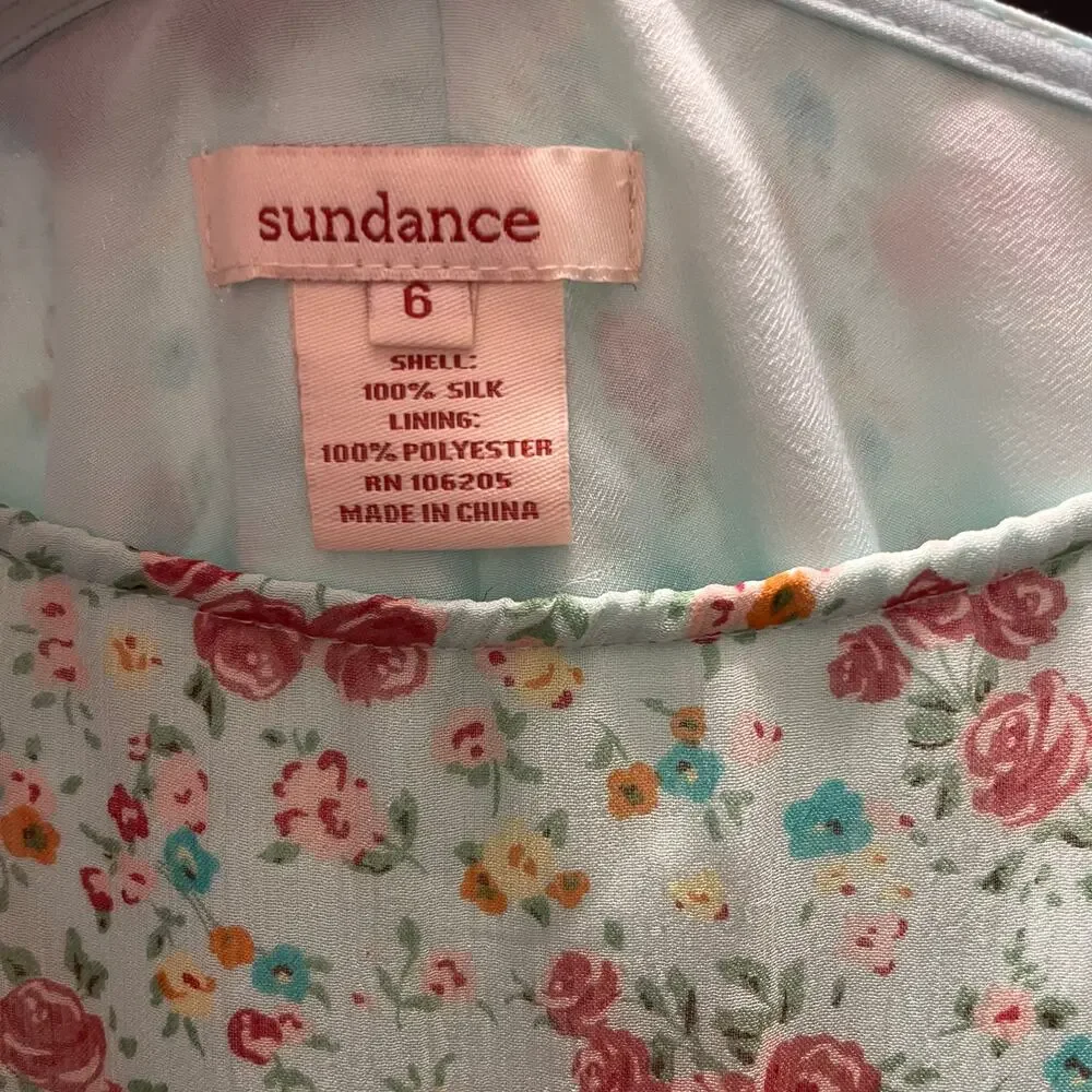 Rare Sundance 100% Silk Tiered Floral Skirt Prairie Boho Romantic Cottagecore 6 - Picture 6 of 7